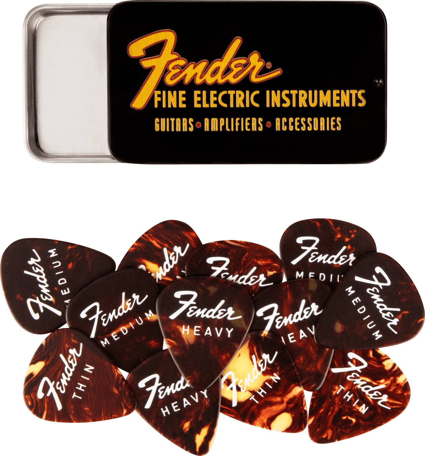 Fender® Fine Electric Pick Tin - 12 Pack