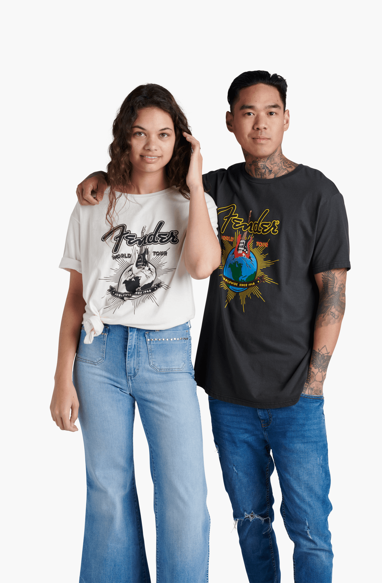 Fender® World Tour T-Shirt, Neon Black